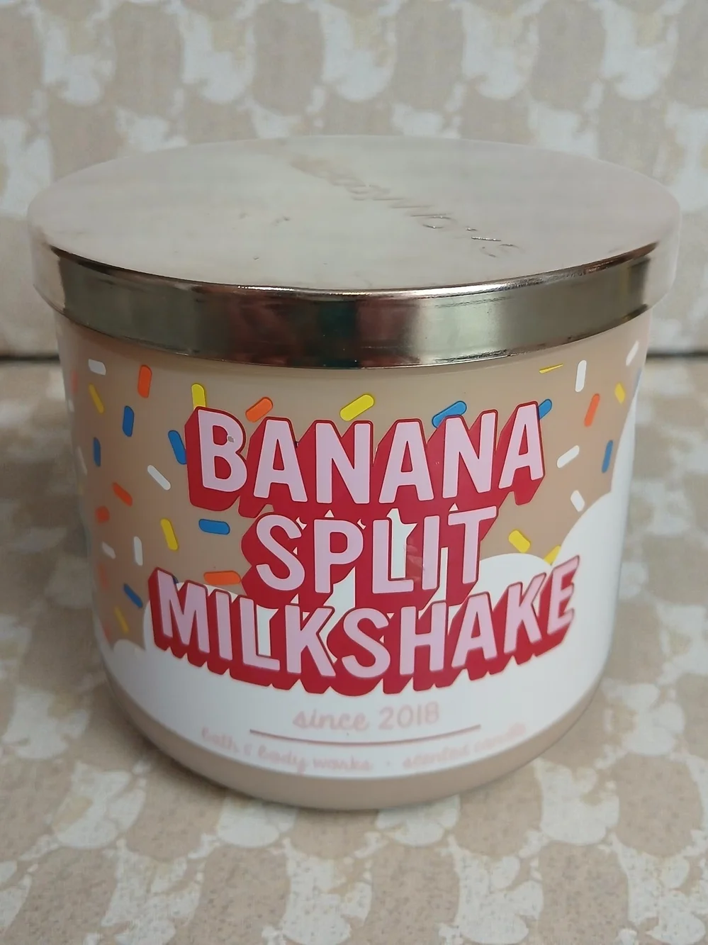 Bath & Body Works Banana Split Milkshake Scented Candle - Cream